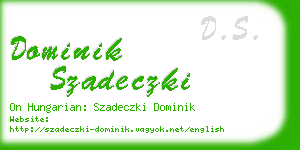 dominik szadeczki business card